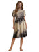 Robe cosplay Halloween tie-dye de démone à manches bouffantes Années 1950