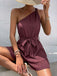 Combishort One-Shoulder Uni Ceinturé Textured Années 1950