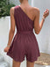 Combishort One-Shoulder Uni Ceinturé Textured Années 1950