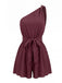 Combishort One-Shoulder Uni Ceinturé Textured Années 1950