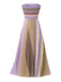 [Prévente] Robe longue bustier plissée arc-en-ciel lilas années 1970