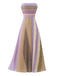 [Prévente] Robe longue bustier plissée arc-en-ciel lilas années 1970