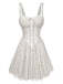Robe Bretelles Spaghetti à Pois Ballerine Beige Années 1970