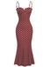 [Prévente] Robe rouge pois fines bretelles et coupe sirène années 1930