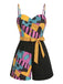 [Prévente] Combishort noir cosplay Halloween patchwork inspiré de Sally Années 1940