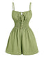 Combishort Bretelles Taille Élastique Vert Années 1950
