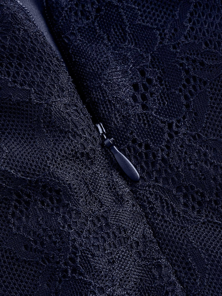 Combishort à Bretelles Spaghetti Ceinturé Dentelle Patchwork Années 60