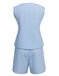 Ensemble 2 Pièces Top Nœud & Short Rayé Bleu Années 40