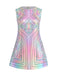 [Prévente] Robe Mini Ligne A sans Manches Géométrique Argent Irisé Années 60