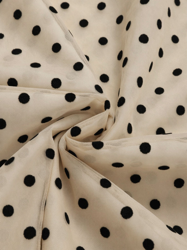 [Prévente] Skirt Beige à Pois Tulle Évasé Années 1950 7