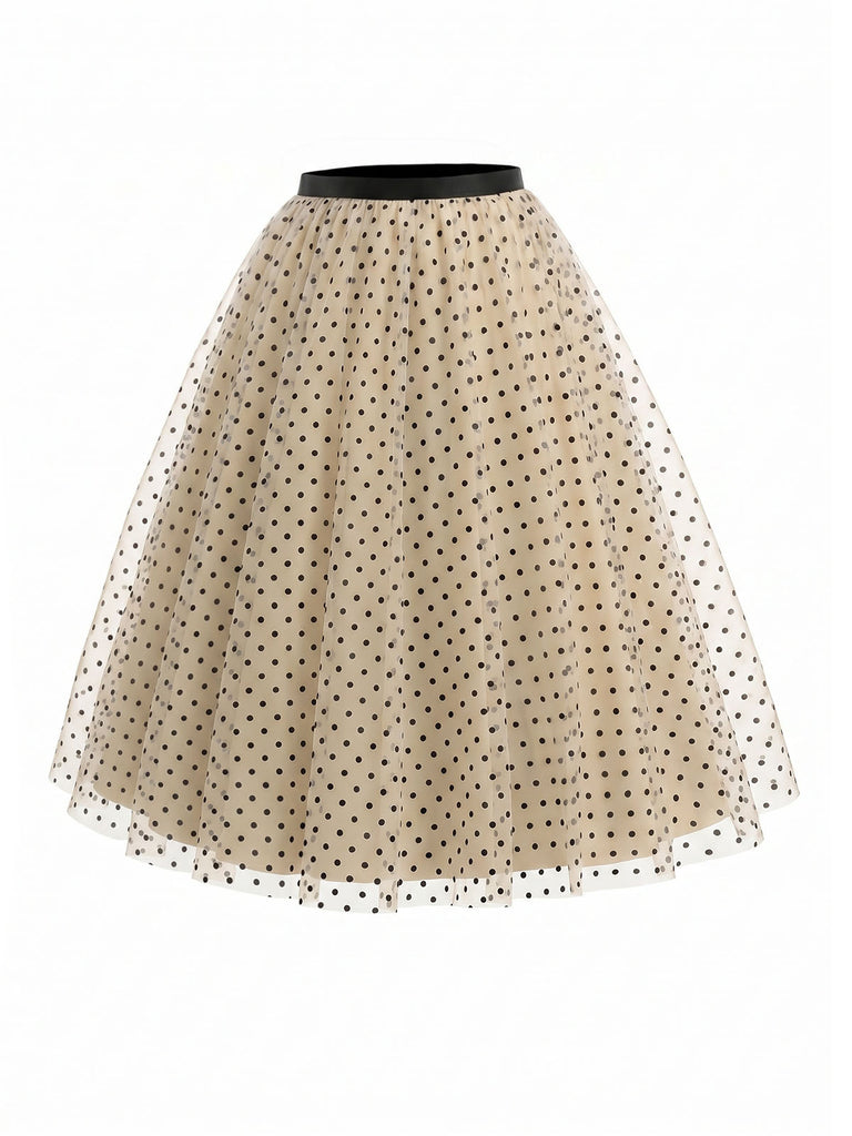 [Prévente] Ensemble Manches Bouffantes Ribbed Bodysuit & à Pois Tulle Années 1950 11