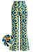 [Prévente] Pantalon multicolore hippie à motif abstrait et coupe légèrement évasée Années 1970