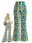 [Prévente] Pantalon hippie multicolore motif abstrait et coupe légèrement évasée années 70
