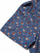 [Prévente] [Grande Taille] Robe Floral Boutonné Portefeuille Mi-Longue Devant Bleu Foncé Années 1940 7