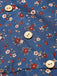 [Prévente] [Grande Taille] Robe Floral Boutonné Portefeuille Mi-Longue Devant Bleu Foncé Années 1940 8