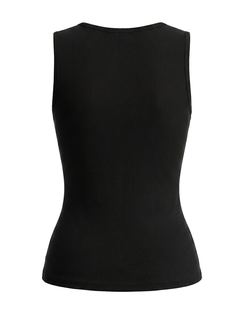 [Prévente] Ensemble 2PCS avec top noir en maille et jupe ivoire texturée à volants Années 1950