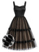 [Prévente] Robe en Satin Patchwork Tulle à Pois Années 50