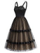 [Prévente] Robe en Satin Patchwork Tulle à Pois Années 50