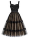 [Prévente] Robe en Satin Patchwork Tulle à Pois Années 50