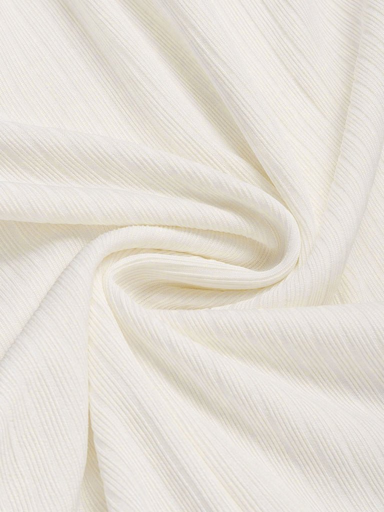 [Prévente] Robe Crème Col Marin Poche Ribbed Tricot Années 1960 7