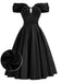 [Prévente] Robe Noir Épaules Dénudées Encolure Cœur Années 1950