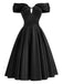 [Prévente] Robe Noir Épaules Dénudées Encolure Cœur Années 1950 2