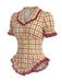 [Prévente] Ensemble à Carreaux Dentelle à Volants Ourlet & Ligne A Années 1940 6