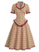[Prévente] Ensemble à Carreaux Dentelle à Volants Ourlet & Ligne A Années 1940 2