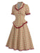 [Prévente] Ensemble à Carreaux Dentelle à Volants Ourlet & Ligne A Années 1940 3