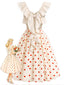 [Prévente] Robe rouge crème pois dos nu nœud années 1950
