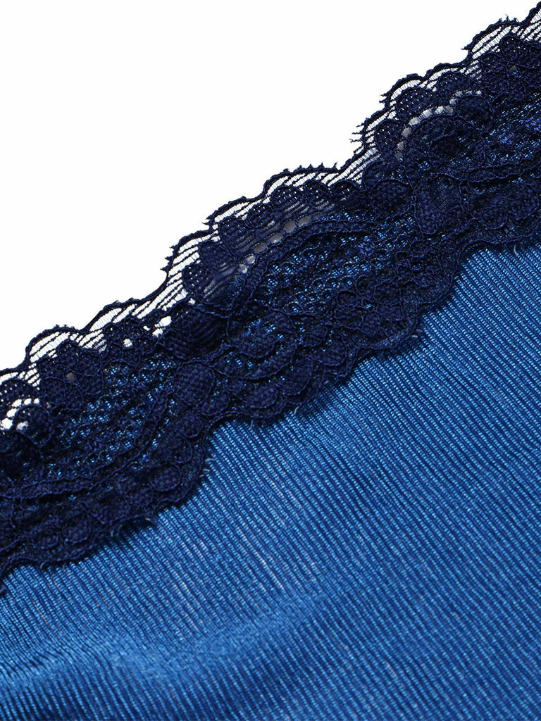 [Prévente] Combinaison Bleue Jambes Larges Dos-Nu Dentelle Ceinturée Années 1980 5