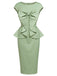 [Prévente] Robe Crayon Nœud Col Ras-du-Cou Uni Vert Années 1960 2