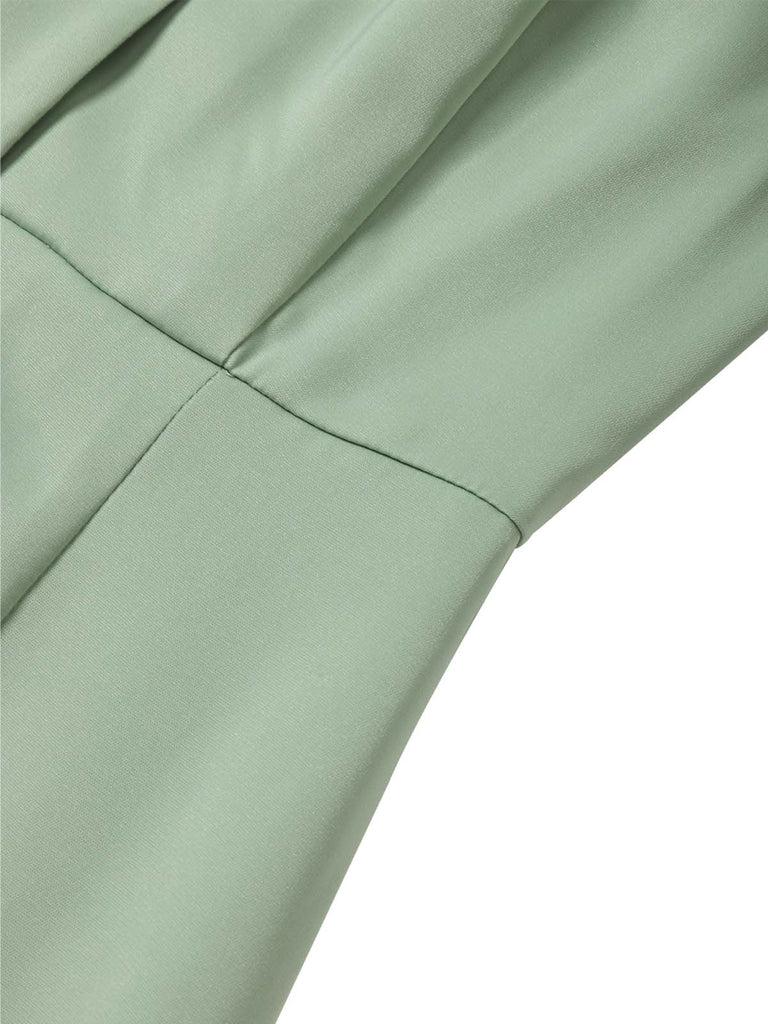 [Prévente] Robe Vert Nœud Hollow Bicolore Crayon Années 1960 5