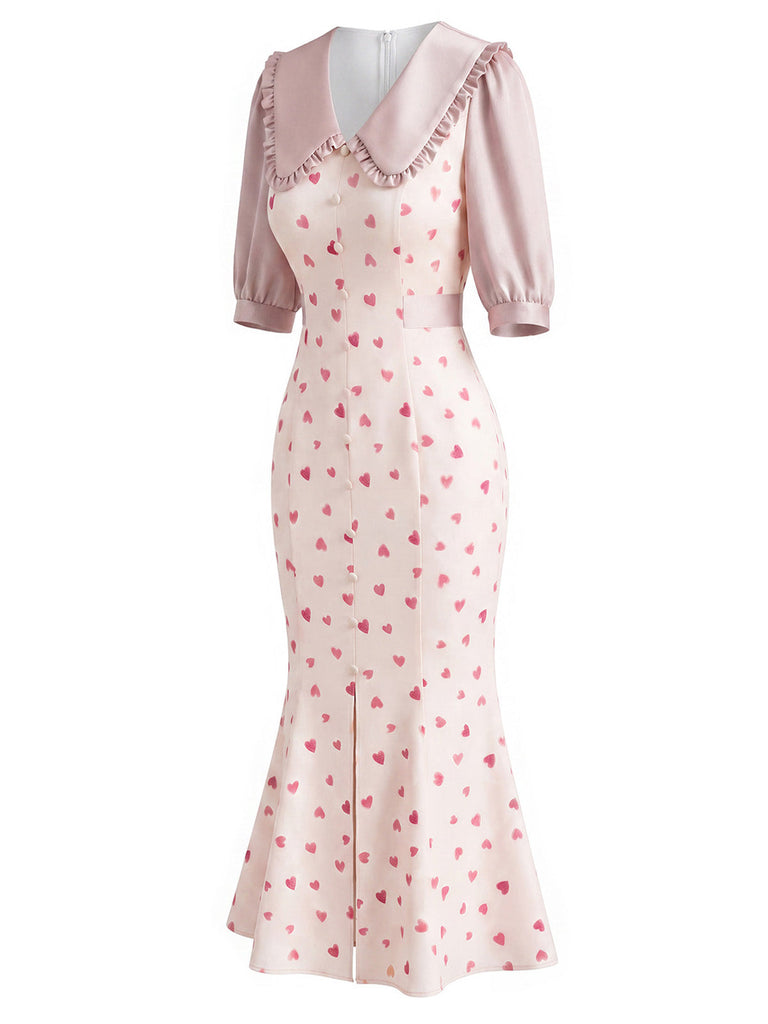 [Pre-Sale] Light Blue 1930s Floral V Neck Dress 4