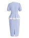 [Prévente] Ensemble Bleu Clair Dentelle Col V & Moulant Années 1940 4