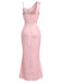 [Prévente] Robe Rose à Pois 3D Rose Satin Sirène Années 1930 5