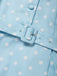 [Prévente] Robe Bleu à Pois Trou de Serrure Manches Tulipe Ceinturé Années 1950 6