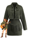 Ensemble Revers Frange Suedette & Moulant Mini Années 1960