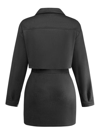Ensemble Revers Frange Suedette & Moulant Mini Années 1960 10