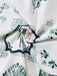 Robe Bretelles Spaghetti Mi-Longue Botanique Évasé Blanc & Vert Années 1950 5