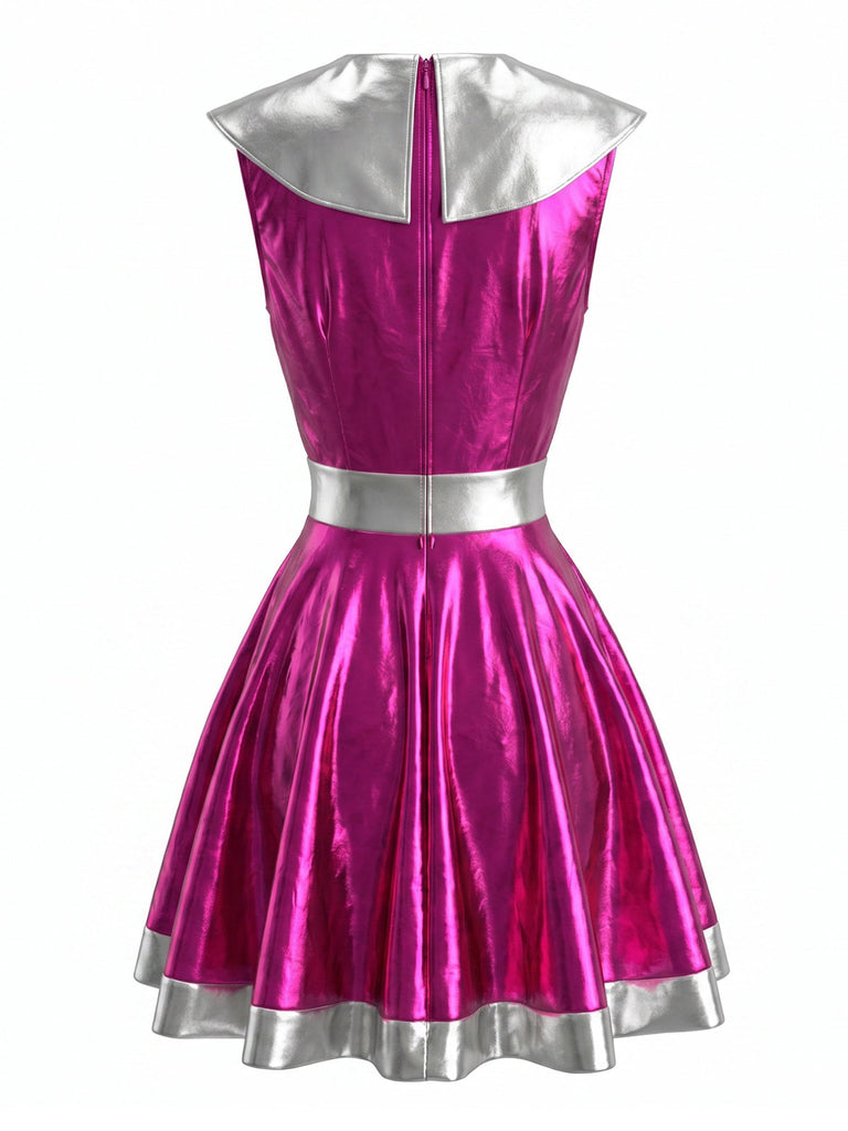 Robe Metallic Alien Cutout Halloween Mini Années 1960