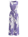 Combinaison sans Manches Imprimé Floral Violette Années 30
