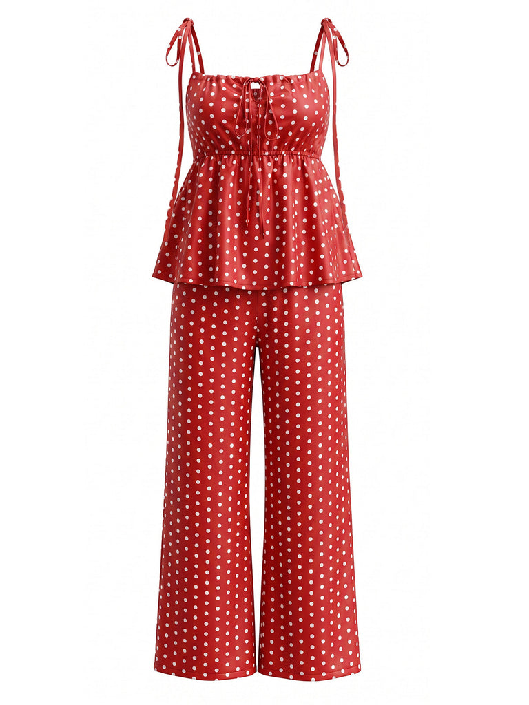 Red 1940s Vintage Classic Two Piece Set 2