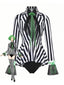 Costume body rayé inspiré de Beetlejuice années 1950