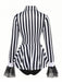 Costume body rayé inspiré de Beetlejuice années 1950