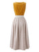 Robe Jaune Col Carré & Rayé Apron Années 1950 3