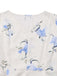 Robe Beige Floral Col V Manches Bouffantes Midi Années 1940 4