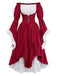 Robe Rouge Épaules Dénudées Manches Cloche Renaissance Années 1930 2