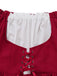 Robe Rouge Épaules Dénudées Manches Cloche Renaissance Années 1930 4