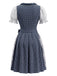 Ensemble 3PCS Col Carré Floral & Blanc Puff & Apron Années 1950 7